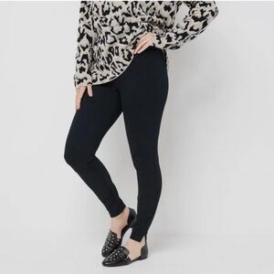 🔥SPANX Women’s Black Ankle Ponte Leggings/Pants w/ Hem Slit - Size Medium